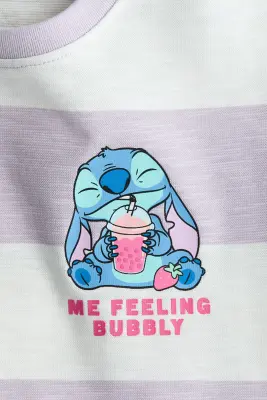 Robe T-shirt avec motif - Violet clair/Lilo et Stitch