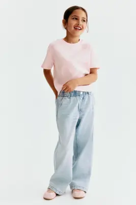 Jean paper bag Wide Leg - Bleu denim clair