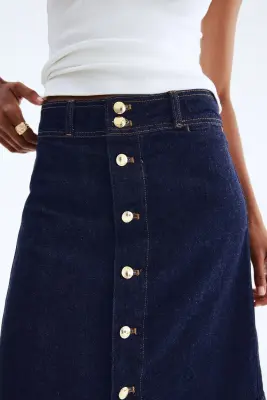 Jupe en denim - Bleu denim foncé