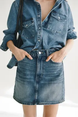 Minijupe en denim - Bleu denim