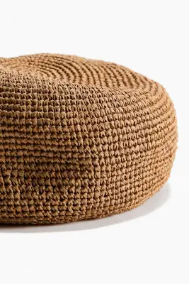 Béret en paille - Beige foncé