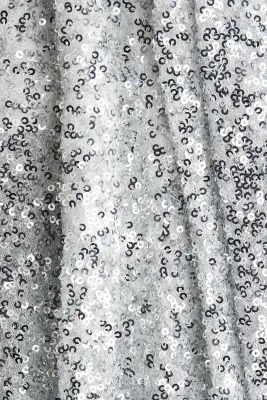 Sequined pencil skirt - Gris clair/argenté