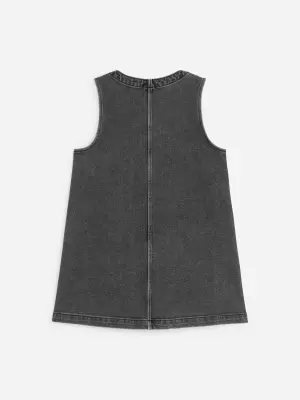 Robe en jean sans manches - Noir