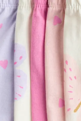 Lot de 5 shorts en coton - Rose/motif