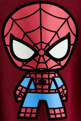 Sweat imprimé avec intérieur brossé - Rouge foncé/Spider-Man