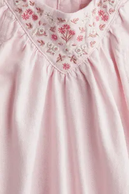 Ensemble 2 pièces en lin mélangé - Rose clair/fleuri