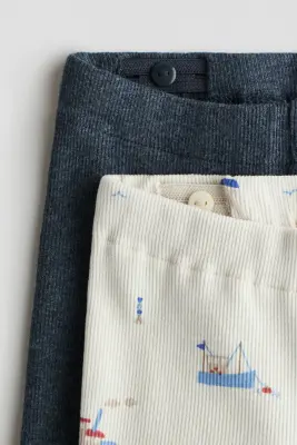 Lot de 2 shorts en jersey de coton - Bleu marine/bateaux