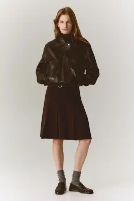 Jupe avec ceinture - Marron foncé