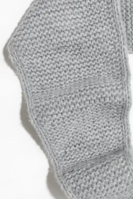Écharpe au point mousse - Gris chiné