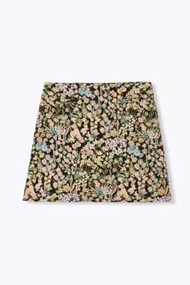 Jupe courte jacquard fleurs