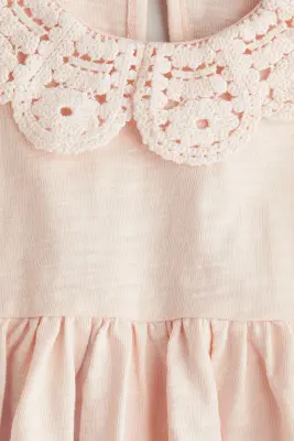 Robe en jersey avec col - Rose clair