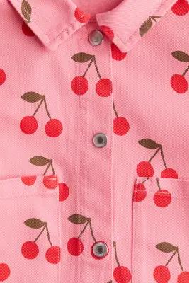 Veste en twill imprimé - Rose/cerises