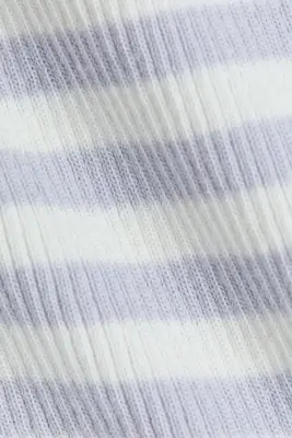 Legging en coton côtelé - Violet pâle/rayures