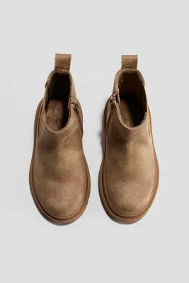 Bottines Chelsea à semelle épaisse - Beige