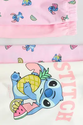 Lot de 2 pyjamas imprimés - Rose clair/Lilo et Stitch