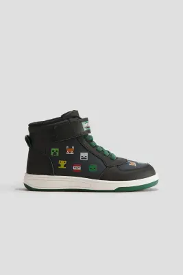 Sneakers montantes chaudement doublées - Noir/Minecraft