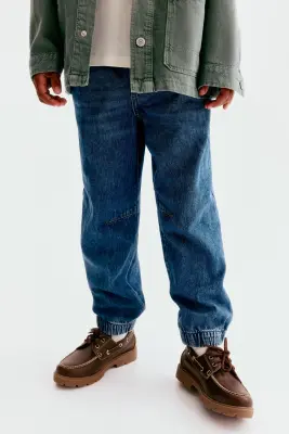 Pantalon jogger en denim - Bleu denim