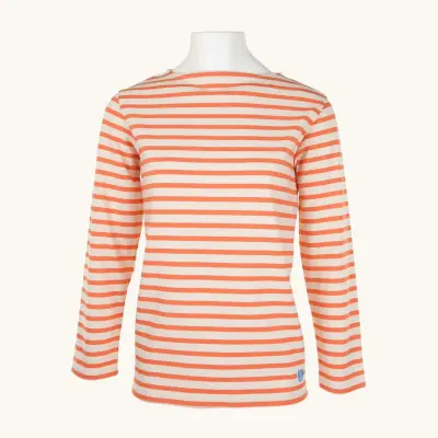 Marinière Ecru / Mandarine, mixte