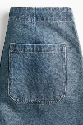 Minijupe en denim avec laçage - Bleu denim