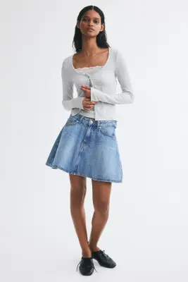 Ensemble 2 pièces gilet et top - Gris clair chiné
