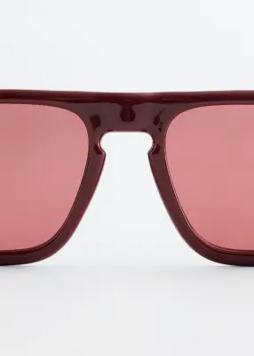 Lunettes de soleil style aviateur monture carrée - Rouge