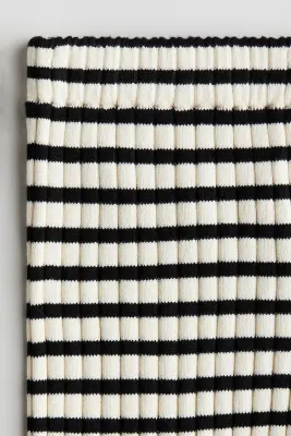 Legging côtelé - Crème/rayures noires