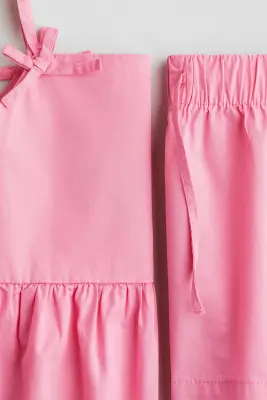 Ensemble 2 pièces en popeline de coton - Rose
