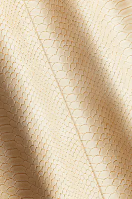 Jupe zippée en tissu enduit - Beige/motif peau de serpent