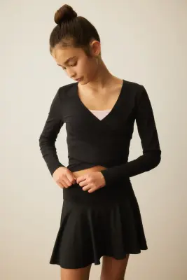 Top de sport croisé SoftMove™ - Noir