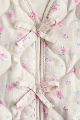 Veste matelassée - Beige clair/fleuri