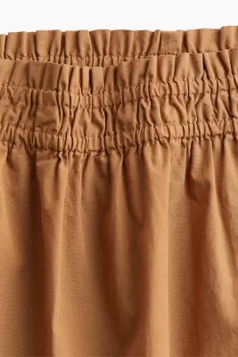 Jupe longue en coton - Marron clair