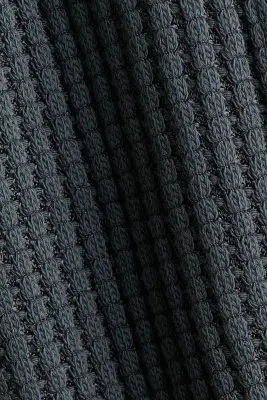 Barboteuse en maille gaufrée - Gris foncé