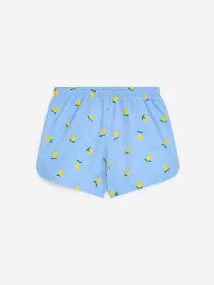 Short de bain - Bleu clair/Citrons