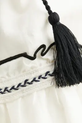 Jupe à taille smockée - Blanc