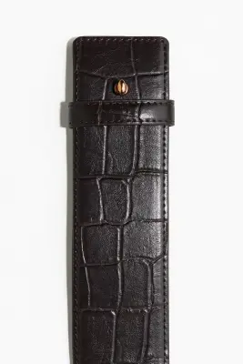 Ceinture en tissu enduit - Marron foncé