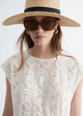 Lunettes de soleil oversize - Marron Clair