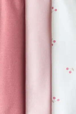 Lot de 3 leggings en coton - Rose/cerises