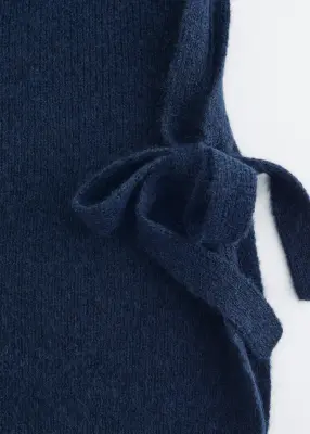 Plastron à col en laine - Bleu foncé