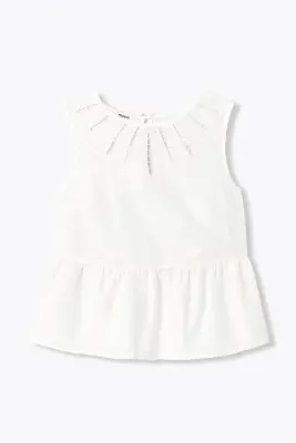 Blouse sans manches brodée
