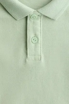 Polo en piqué de coton - Vert clair