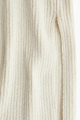Jupe en maille côtelée - Beige clair