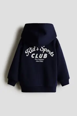 Veste à capuche zippée avec détails brodés - Bleu marine/Kids Sports Club
