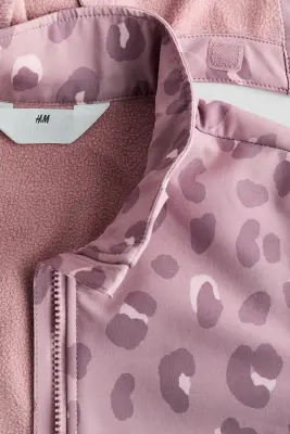 Veste softshell résistante à l'eau - Rose ancien/imprimé léopard