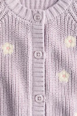 Gilet avec motifs brodés - Violet clair/fleurs