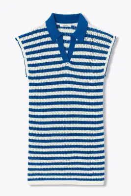 Robe courte crochet marinière