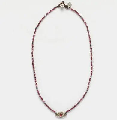 Nouveau ! BOHEMIAN RHAPSODIE PARIS Collier Ayin Diamants Grenat