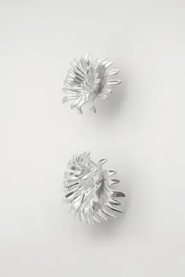 BOUCLES D'OREILLES FLORALES ABSTRAITES - ARGENTÉ