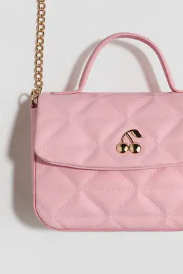 Sac bandoulière matelassé - Rose clair/cerises