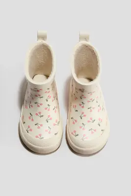 Bottes en caoutchouc - Beige clair/cerises