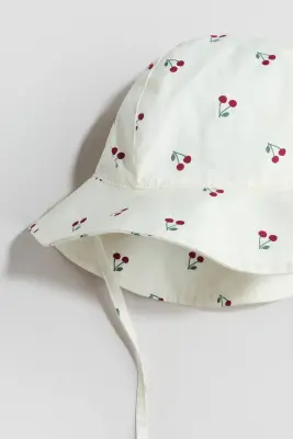 Chapeau de soleil - Blanc/cerises